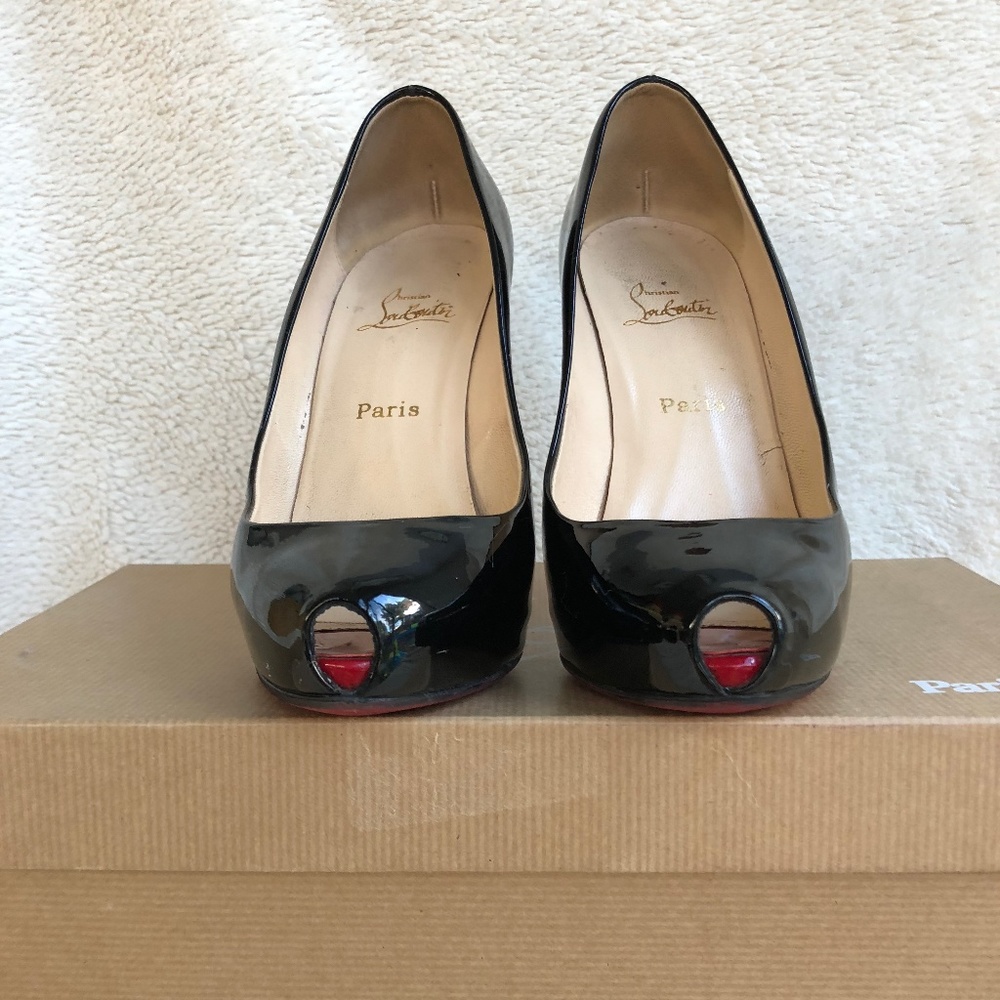 Sz 38 Open Clic 120 Patent Leather Peep Toe - Picture 7 of 7